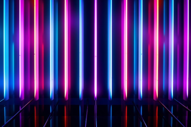 Arrière-plan lumineux au néon simple et coloré avec un papier peint bleu et violet
