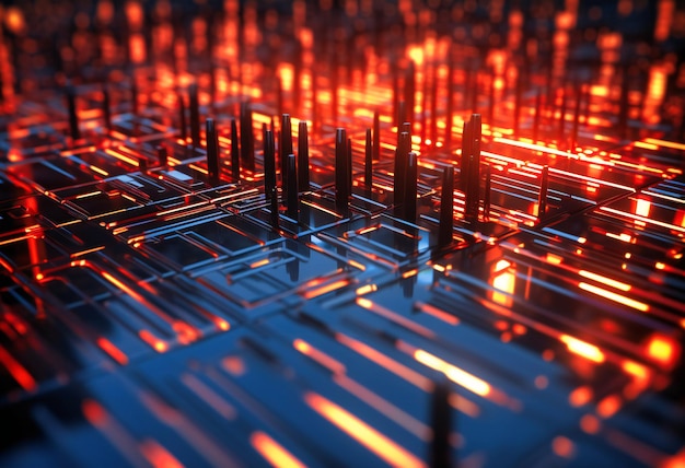 Un arrière-plan lumineux composé de lignes et de lumières