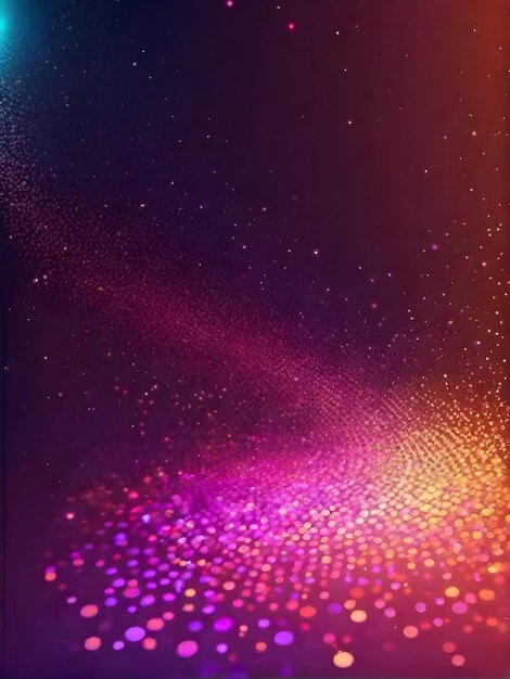 Arrière-plan lumineux de particules lumineuses colorées