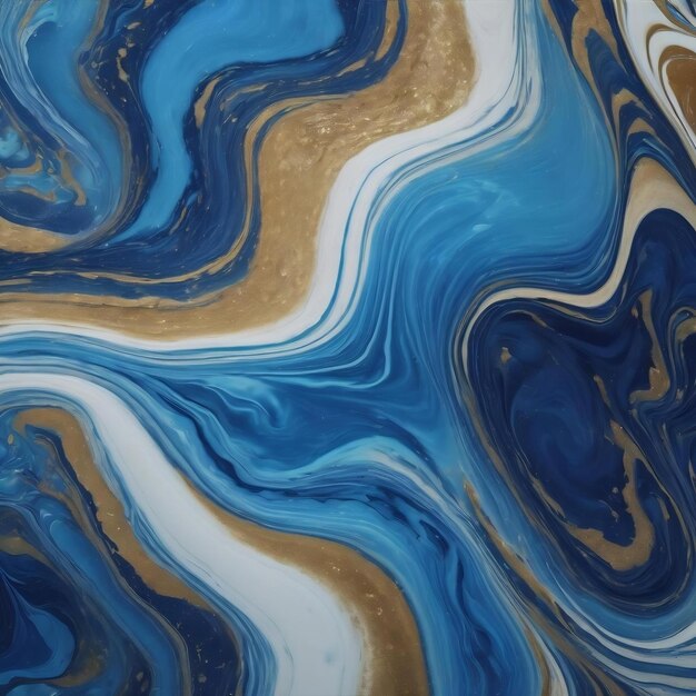 Photo arrière-plan en marbre liquide bleu, texture fluide, art expérimental