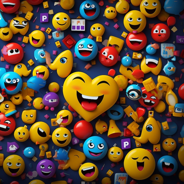 arrière-plan des médias sociaux avec des emojis