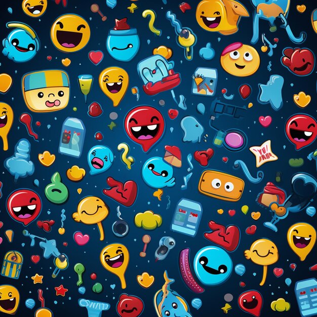 arrière-plan des médias sociaux avec des emojis