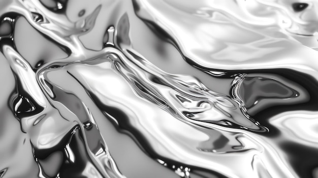Arrière-plan métallique liquide argenté abstrait