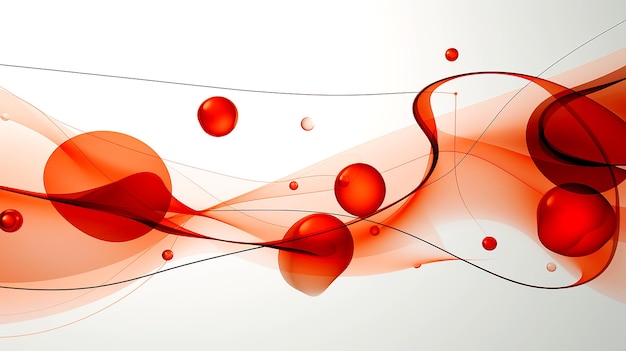 Arrière-plan moderne abstrait pour la conception des boules rouges sur une image 3D blanche générée par l'IA