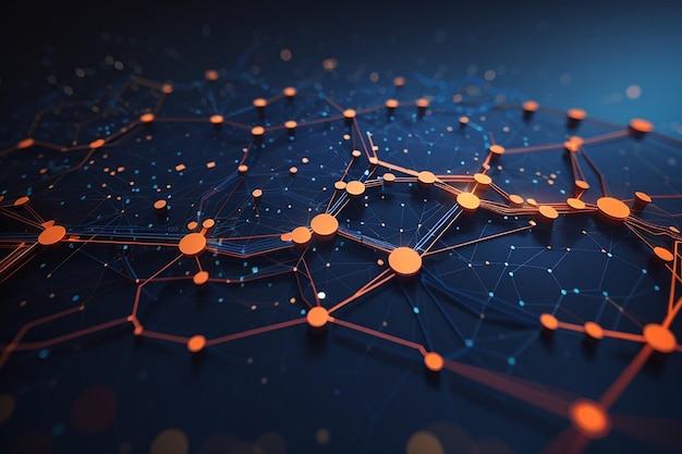 Arrière-plan moderne des lignes et des points de connexion