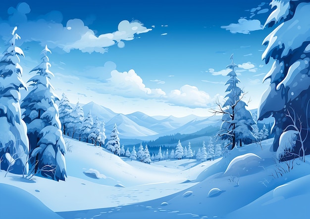 arrière-plan montagne enneigée paysage arbres neige couverte sol ombres adulte streaming boissons froides