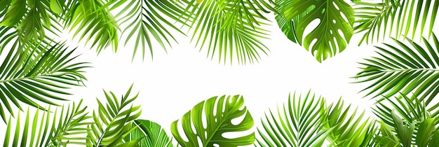 Arrière-plan à motif de feuilles de palmier vert