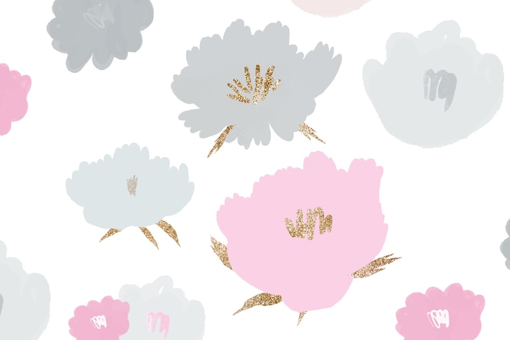 Photo arrière-plan à motif floral png dessiné à la main