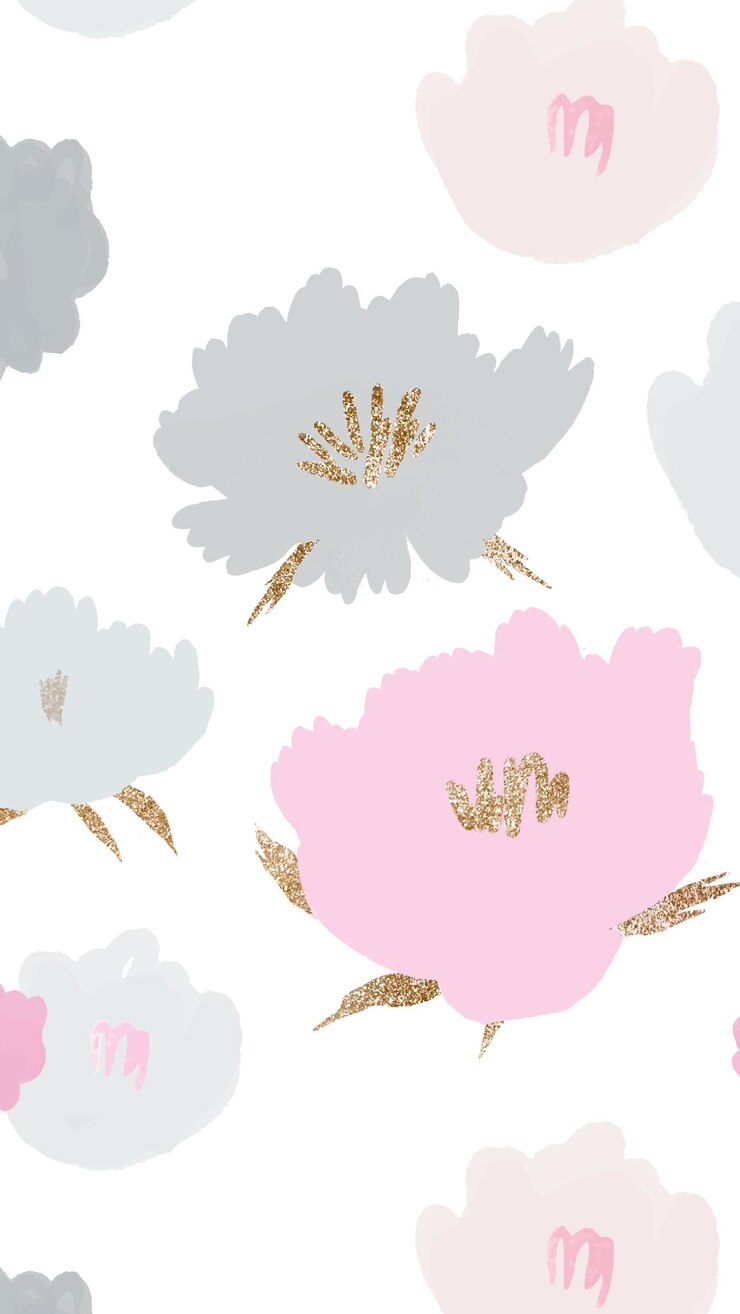Photo arrière-plan à motif floral png dessiné à la main