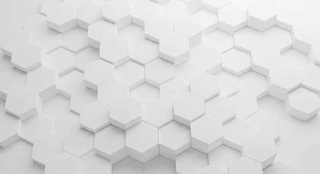 Arrière-plan à motif hexagonal blanc