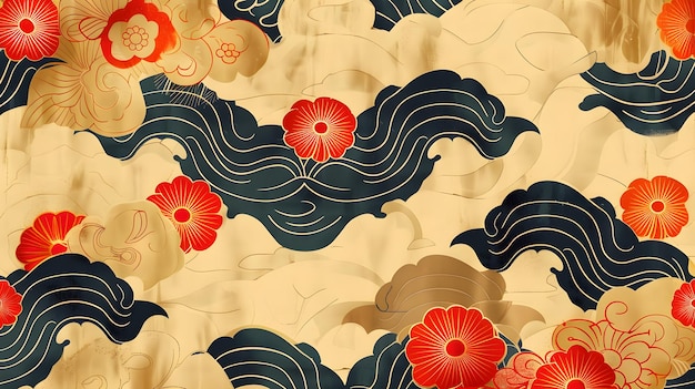 Arrière-plan à motif japonais sans couture