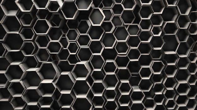 Arrière-plan à motifs hexagonaux en papier hexagon noir