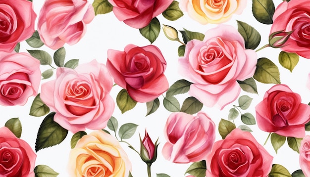 arrière-plan à motifs de roses et de fleurs