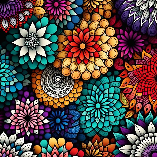 Arrière-plan à motifs sans couture floral coloré