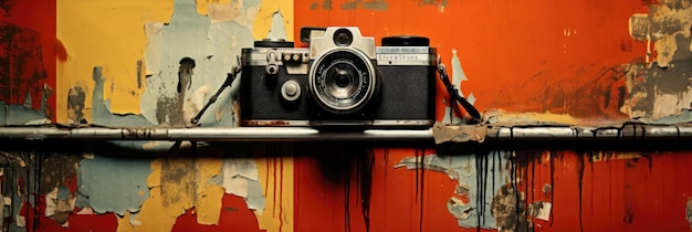 Arrière-plan de mur coloré conception abstraite de l'ancienne caméra