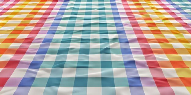 Photo arrière-plan de nappe à carreaux colorés ai généré