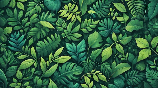 Arrière-plan de la nature des feuilles modèle illustration arrière-plan des plantes génératif ai