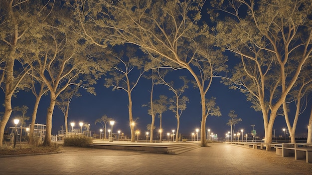 Arrière-plan naturel du parc de nuit