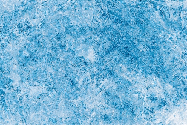 Arrière-plan naturel de gel de glace abstrait avec des cristaux de gel de glace