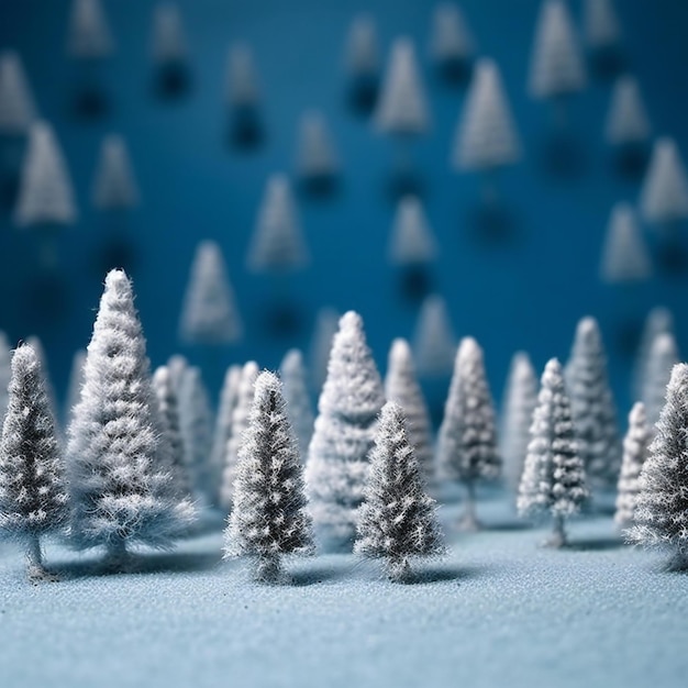 Photo arrière-plan de noël avec des arbres de noël dans la neige