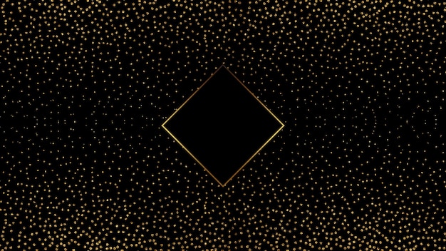 Arrière-plan de Noël avec des confettis d'or et un cadre