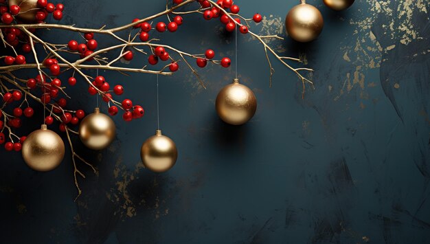 Arrière-plan de Noël avec des décorations de Noël étoile flocon de neige or et confetti noir