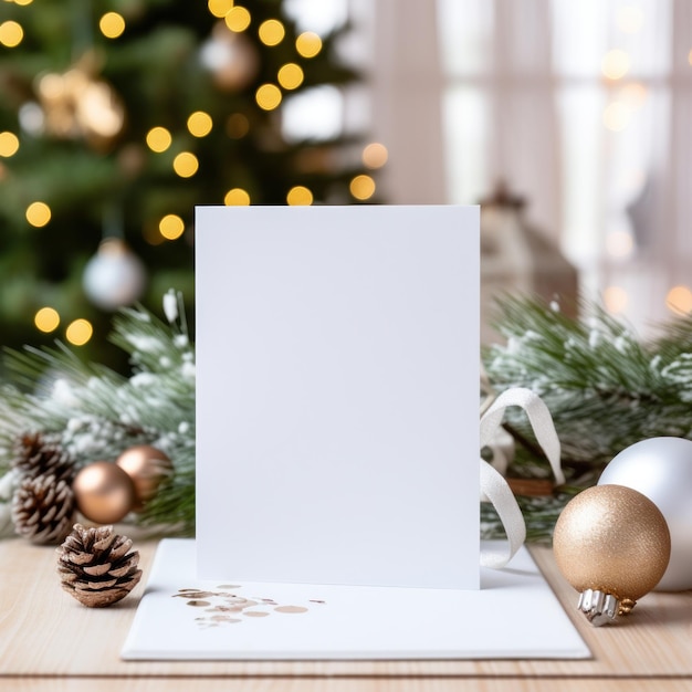 Photo arrière-plan de noël avec une page blanche