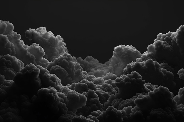 Arrière-plan noir lisse avec de subtiles formations de nuages cirrocumulus
