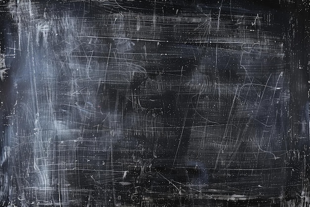 Arrière-plan noir avec une texture grunge et des éléments de tableau noir
