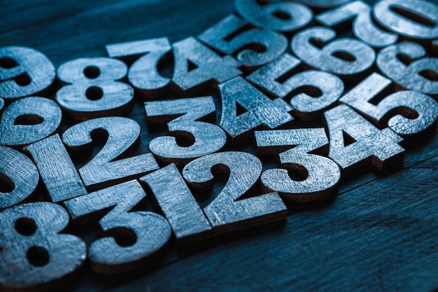 Photo arrière-plan des nombres de zéro à neuf texture des nombres concept de données financières mathématique
