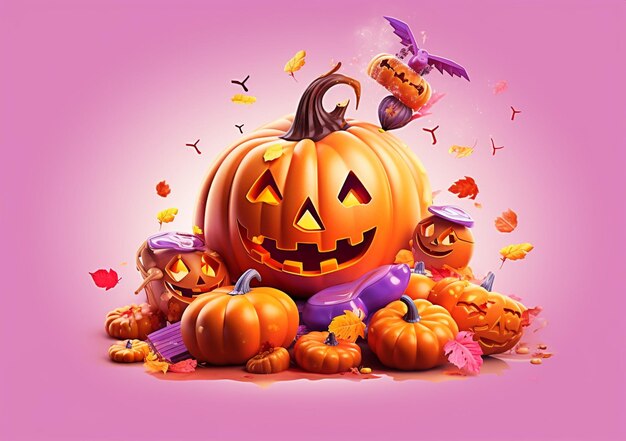 Arrière-plan de la nuit d'Halloween sur fond violet