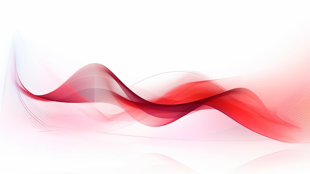 Arrière-plan numérique avec un fond blanc avec une vague de lumière rouge vif