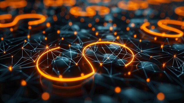 arrière-plan numérique avec des modèles de réseau neural circuits lumineux et des éléments technologiques futuristes Idée