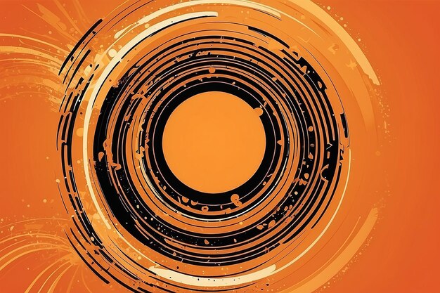 Arrière-plan orange abstrait avec des cercles Illustration vectorielle