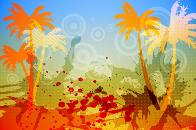 Photo arrière-plan de palmier généré numériquement