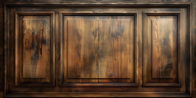 Arrière-plan de panneaux de bois élégants avec motif de cadre classique dans les réglages de haute gamme Concept Réglages de panneau de bois d'arrière-plan modèle de frame classique séance photo élégante