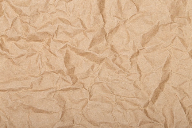 Arrière-plan de papier recyclé à rides brunes Arrière-plans de papier carton froissé à l'artisanat brun