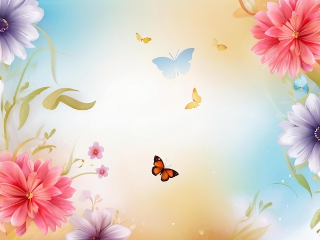 Arrière-plan de papillon floral de meilleure qualité papier peint hyper réaliste modèle de bannière d'image