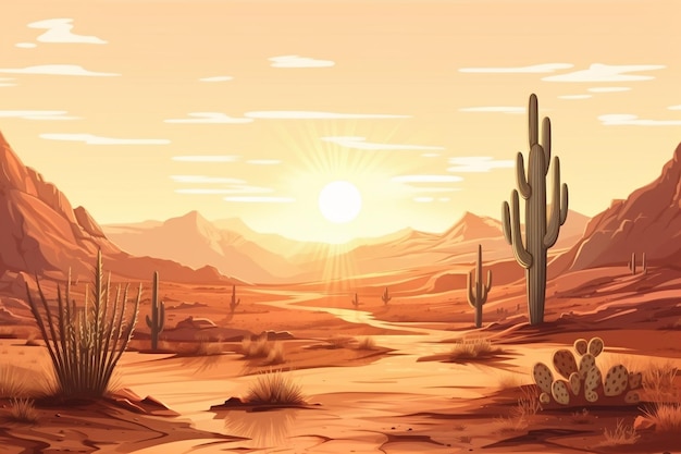 Arrière-plan avec un paysage désertique