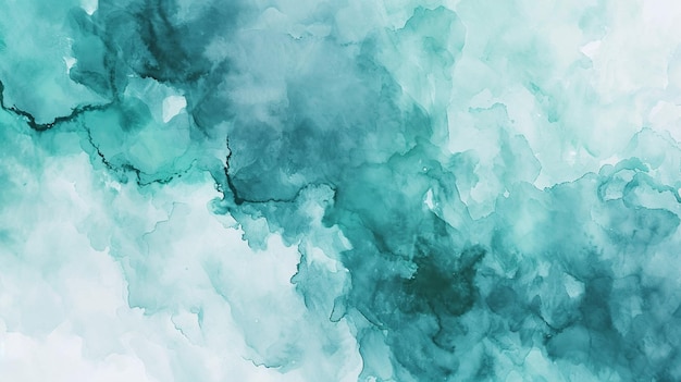 Arrière-plan de peinture à l'aquarelle abstraite par couleur bleu teal et vert avec fluide liquide Génératif Ai