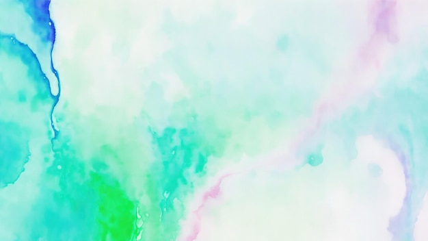 Arrière-plan de peinture à l'aquarelle abstraite par couleur rose bleu et vert avec texture fluide liquide