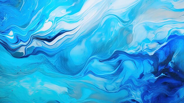 Photo arrière-plan de peinture bleue abstraite avec une texture grunge liquide