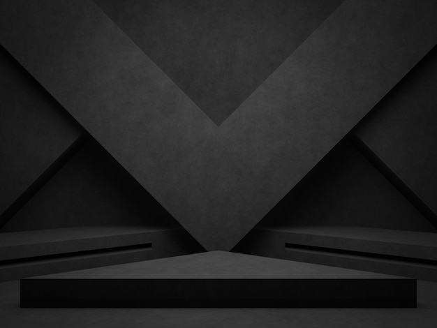 Arrière-plan de pièce en béton noir 3D