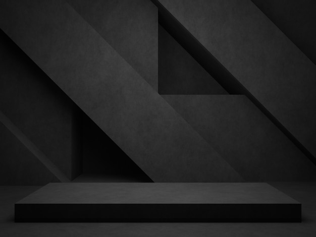 Arrière-plan de pièce en béton noir 3D