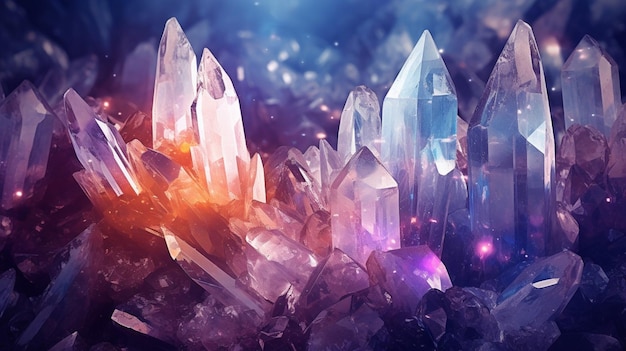 Photo arrière-plan en pierre de cristal de quartz