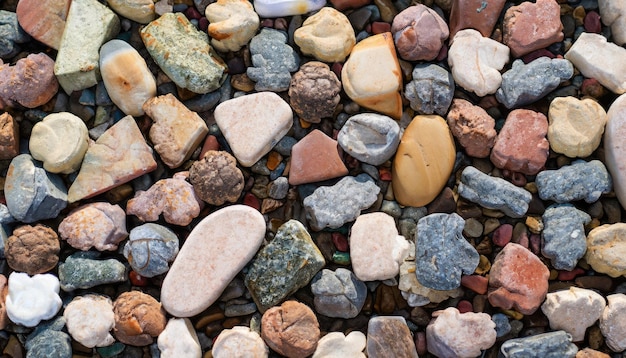 Arrière-plan de pierres colorées de différentes formes