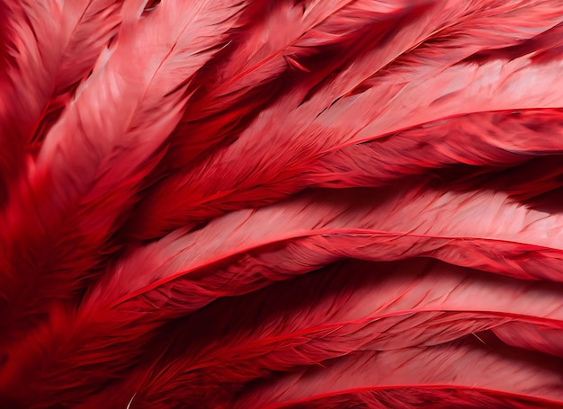 Photo arrière-plan de plumes rouges papier peint de plumes d'arrière-plan texture de plumes moelleuses
