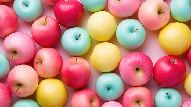 Arrière-plan de pommes dans des couleurs pastel