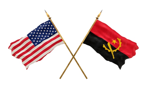 Arrière-plan pour les concepteurs Fête nationale Drapeaux nationaux des États-Unis d'Amérique États-Unis et de l'Angola