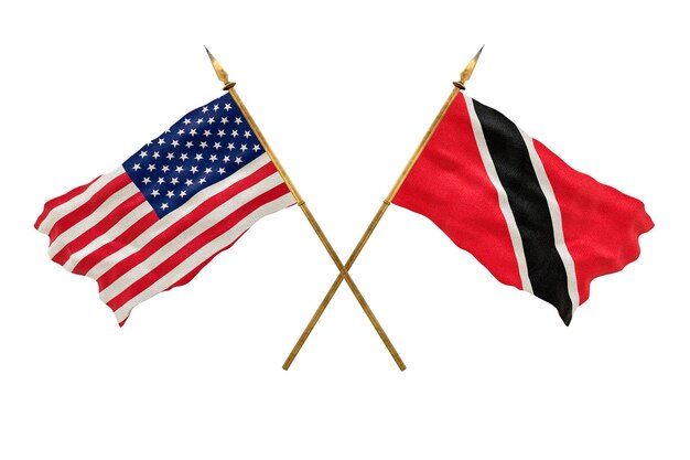 Arrière-plan pour les concepteurs Fête nationale Drapeaux nationaux des États-Unis d'Amérique États-Unis et Trinité-et-Tobago